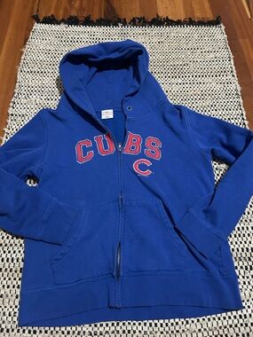 Genuine Merchandise Royal Blue Cubs Zip Hoodie with Red Lettering